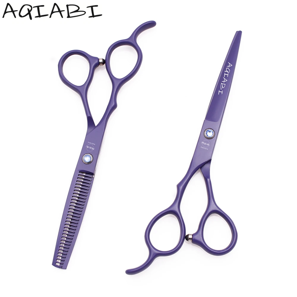 

Left-Hand Professional Scissors 5.5'' 6" JP Steel Hair Cutting Scissors Thinning Shears Hair Scissors Purple A8001, Violet