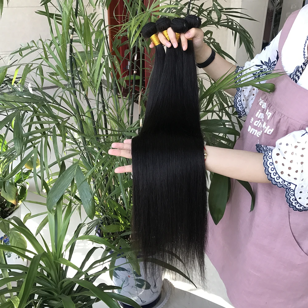 Silky Straight Natural Wholesale Mink Brazilian Raw Indian Vietnamese Virgin Remy 100% Human Hair Vendor Extension Bundle