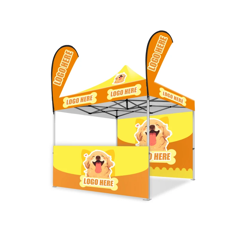 GREENTENT Custom Printed Logo Water-resistant  Large Space Tent Professional Outdoor Ultralight Commercial Tent With Awning