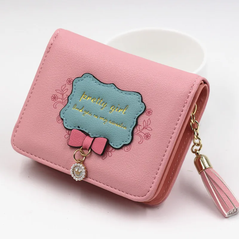 

2019 new lovely girls purse custom cartoon printing pattern student mini wallet, 6 style