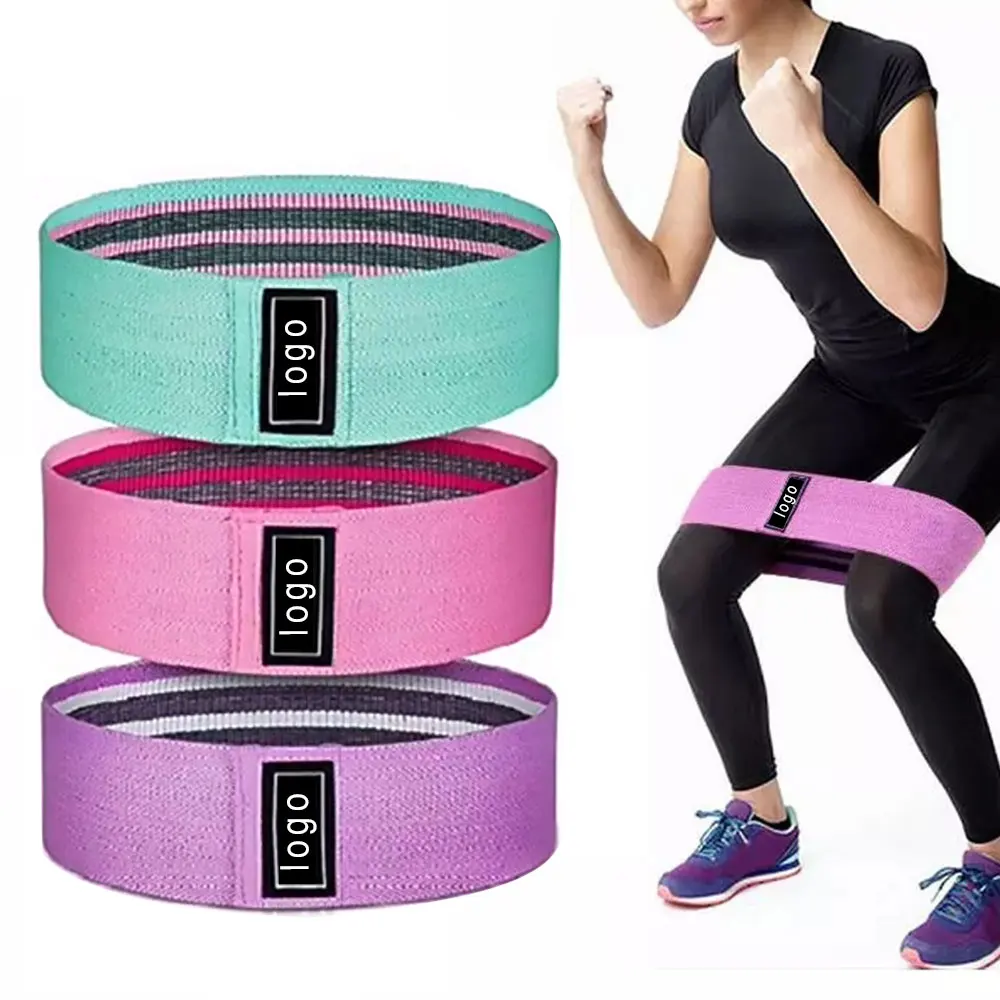 

NATUDON Wholesale Custom Non Slip 3 Level Resistance Fabric Fitness Exercise Workout Loop Yoga Resistance Bands For Squat, Cyan/pink/purple/black/grey/deep grey
