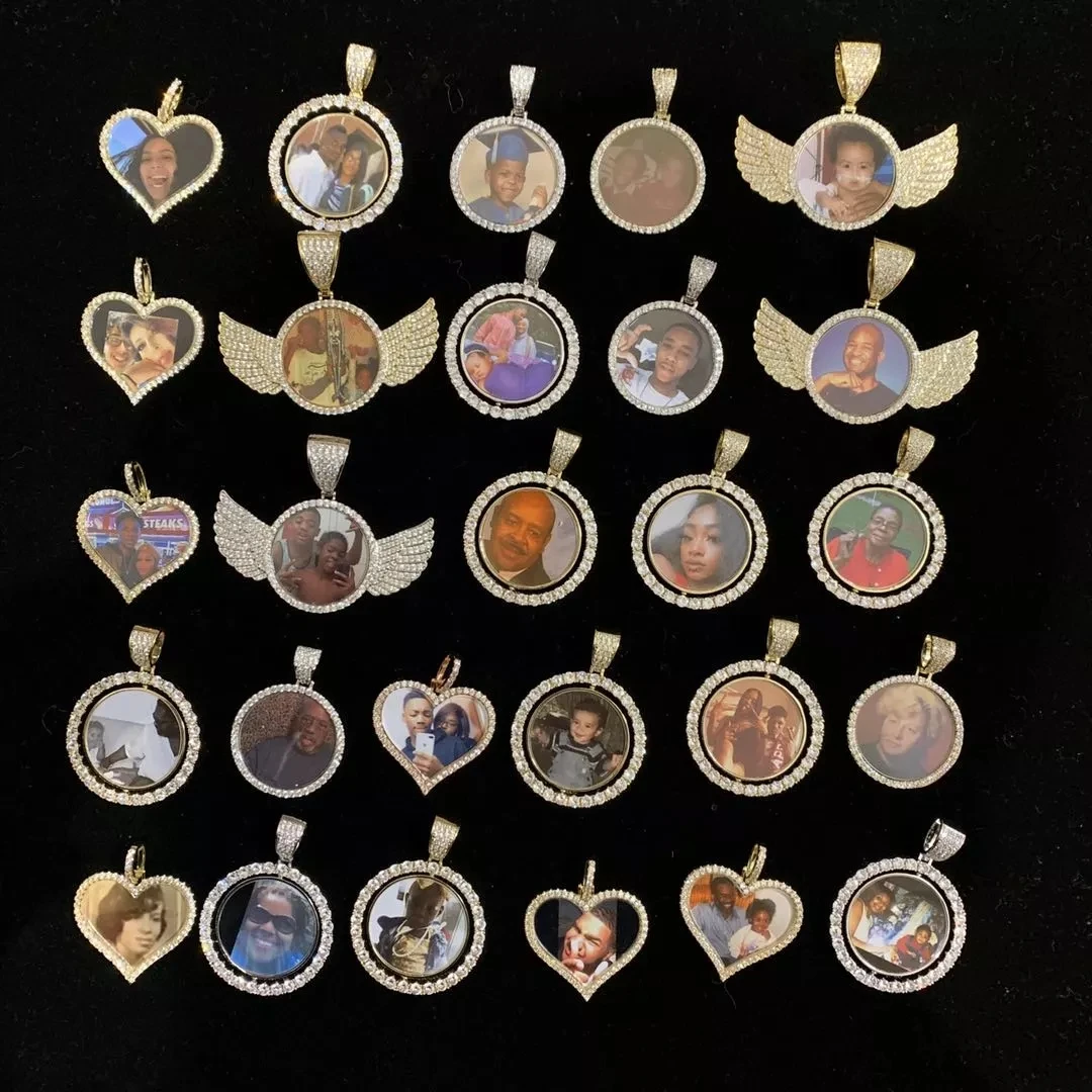 

59mm x 29mm Iced Out silver 14k 18k gold plating Custom memory lockets for CZ memory Picture photo pendant necklace