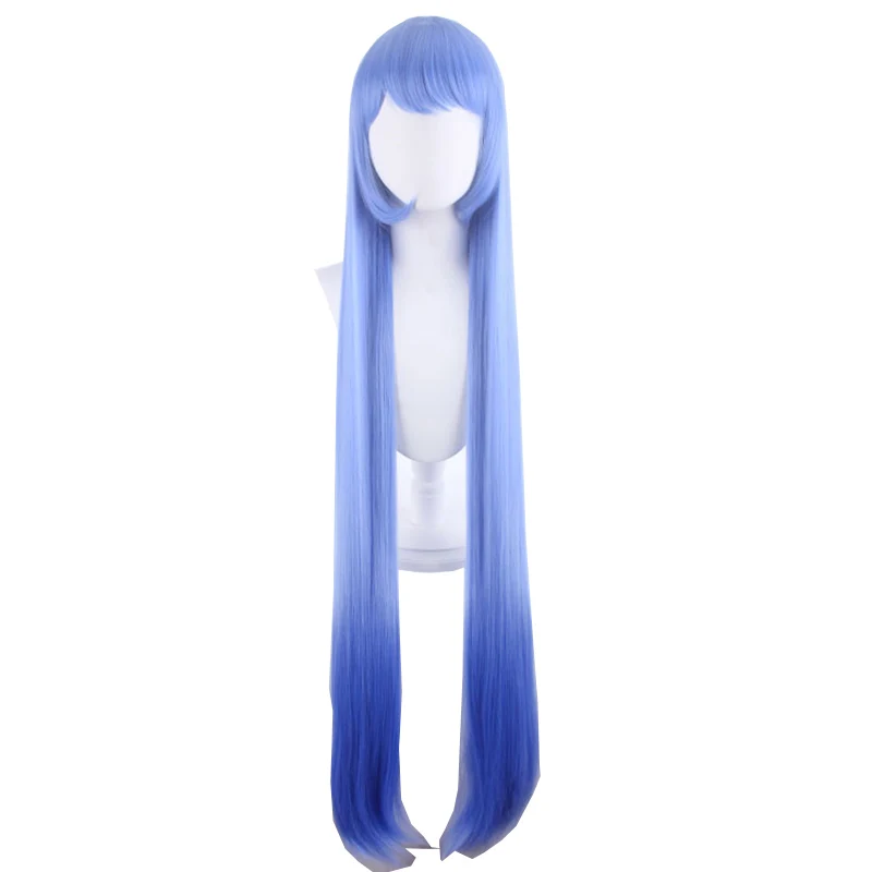 

Soft Blue Hair Anime Comic Exhibition Cosplay Halloween Hair COS Ombre Wigs Cool Women Hair, Pic showed