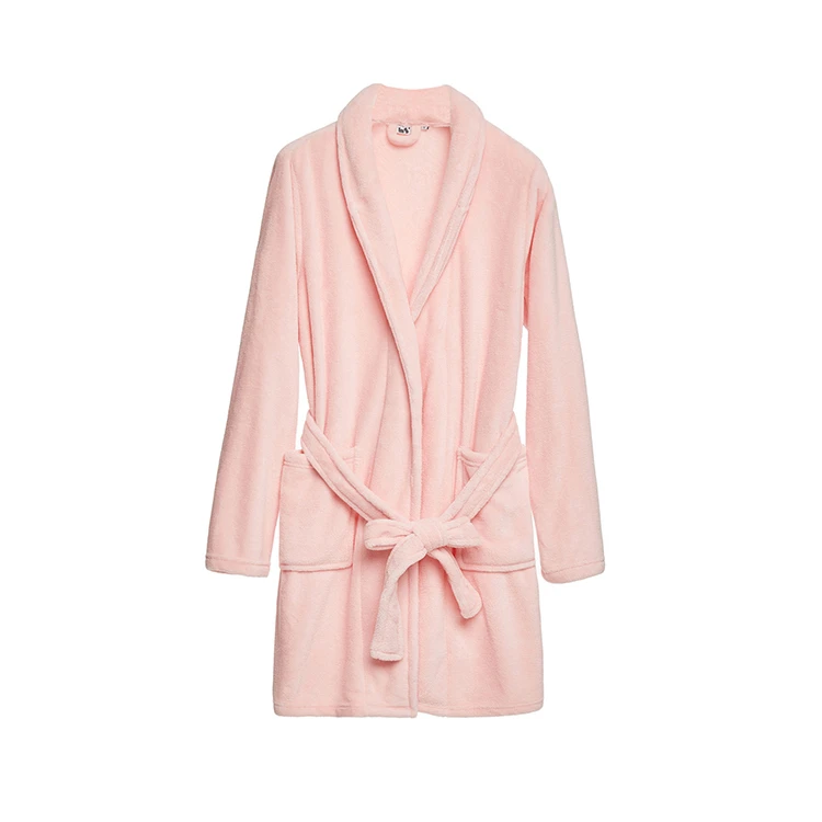 

LIFE Thick Warm Flannel Short Girl Hot Pink Sleep Robe Adult Coral Fleece Bathrobe