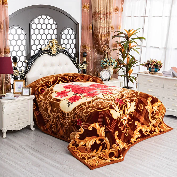 Golden Bear High Quality Flower Design 6.5kg Polyester Mink Blanket