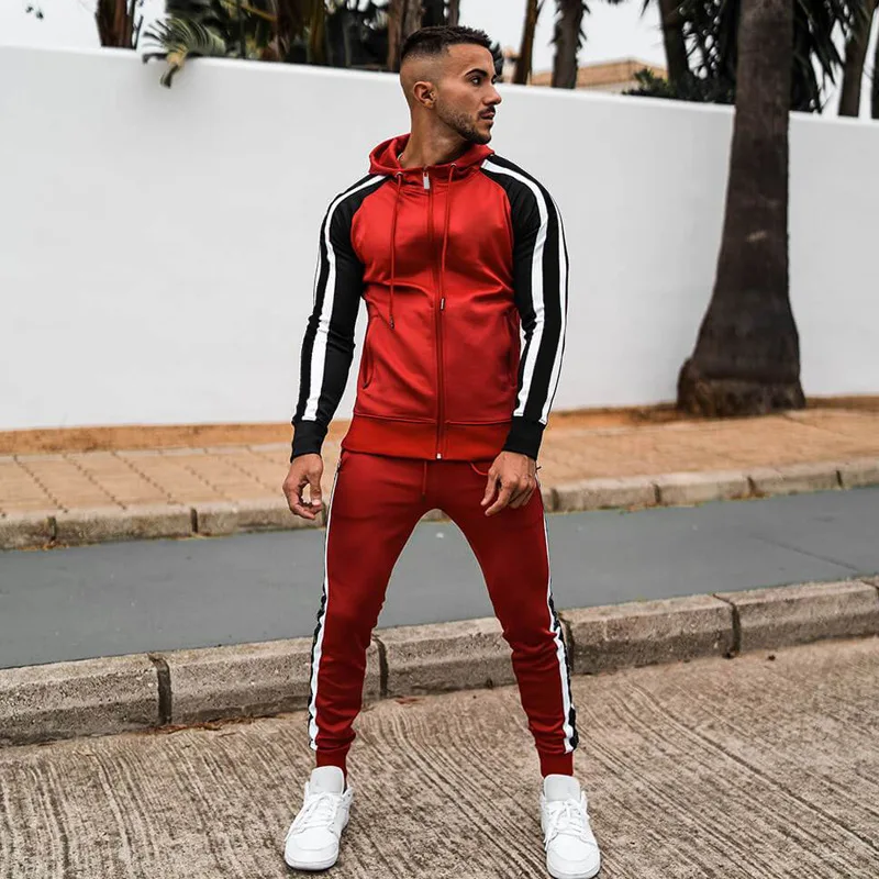 

Oem Jogger Sweatpants And Hoodie Set Custom Sweatsuit Mens Track Suit Sets Mens Casual Sets, Color1-color2