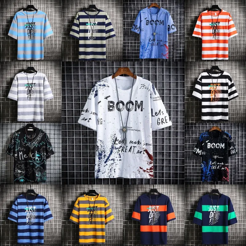 

Hot selling design men's fashion high quality short sleeve T shirt factory direct wholesale, Mixed color
