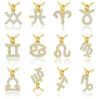 

Star Constell Gold Plated cz Horoscope zodiac pendant necklace