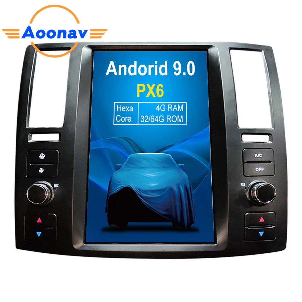 

AOONAV Android 9.0 vertical screen 11.8 inch car GPS Radio GPS navigation For Infiniti FX35/FX45 2004-2008 DVD player, Black