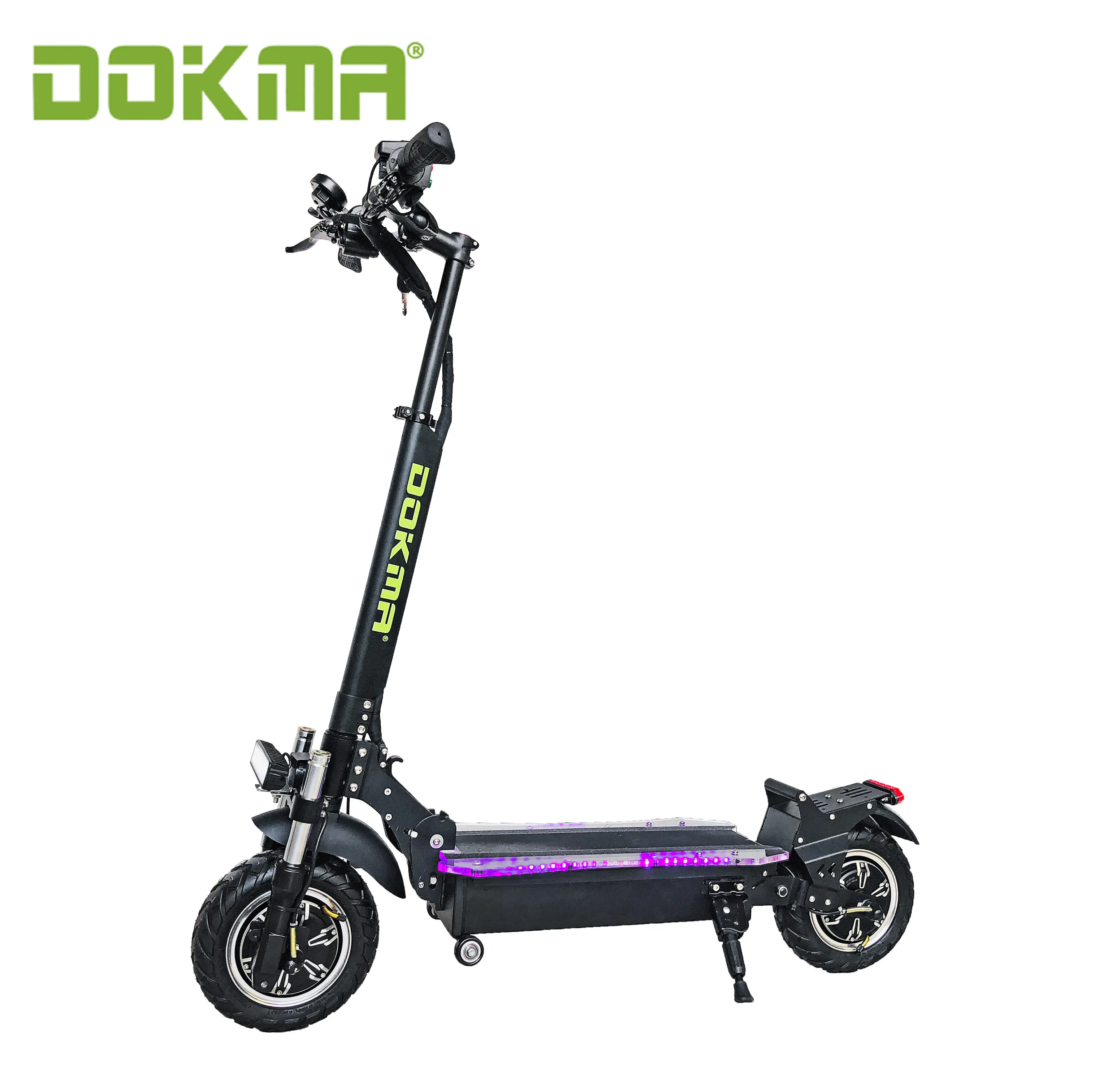 

Dokma electric hydraulic suspension acrylic deck scooter electric 1200w/2400w powerful for adult, Black