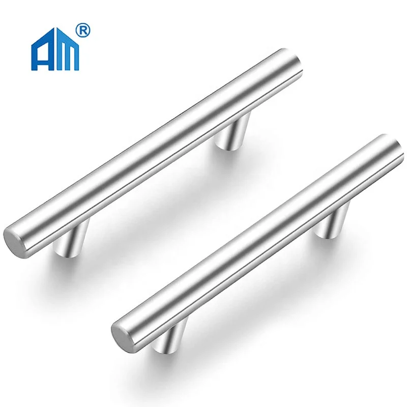 

Furniture Hardware Modern Solid Stainless Steel Kitchen Cabinet Handles Bar T Handle