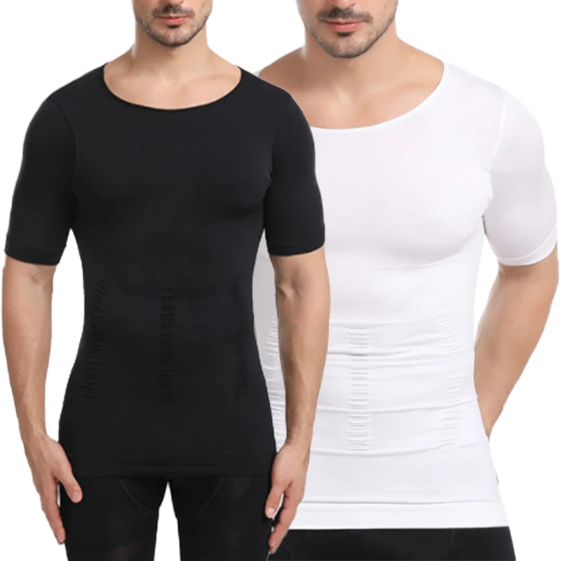 

Men Body Toning T-Shirt Body Shaper Corrective Posture Shirt Slimming Belt Belly Abdomen Fat Burning Compression Corset