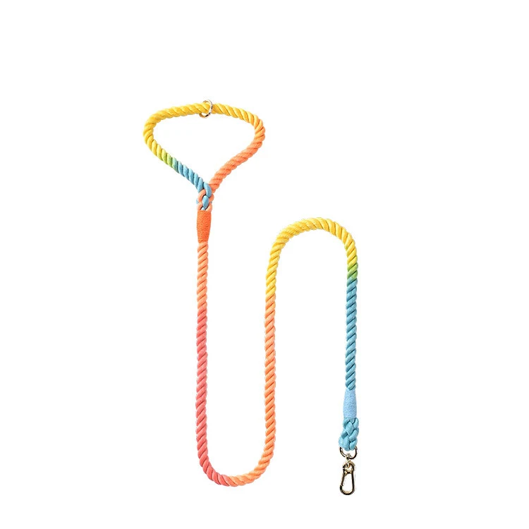 

Wholesale Stock China Factory Large Pet Leashes Training Big Dog Leads Traction Climbing Handmade Braided Cotton Rope Dog Leash