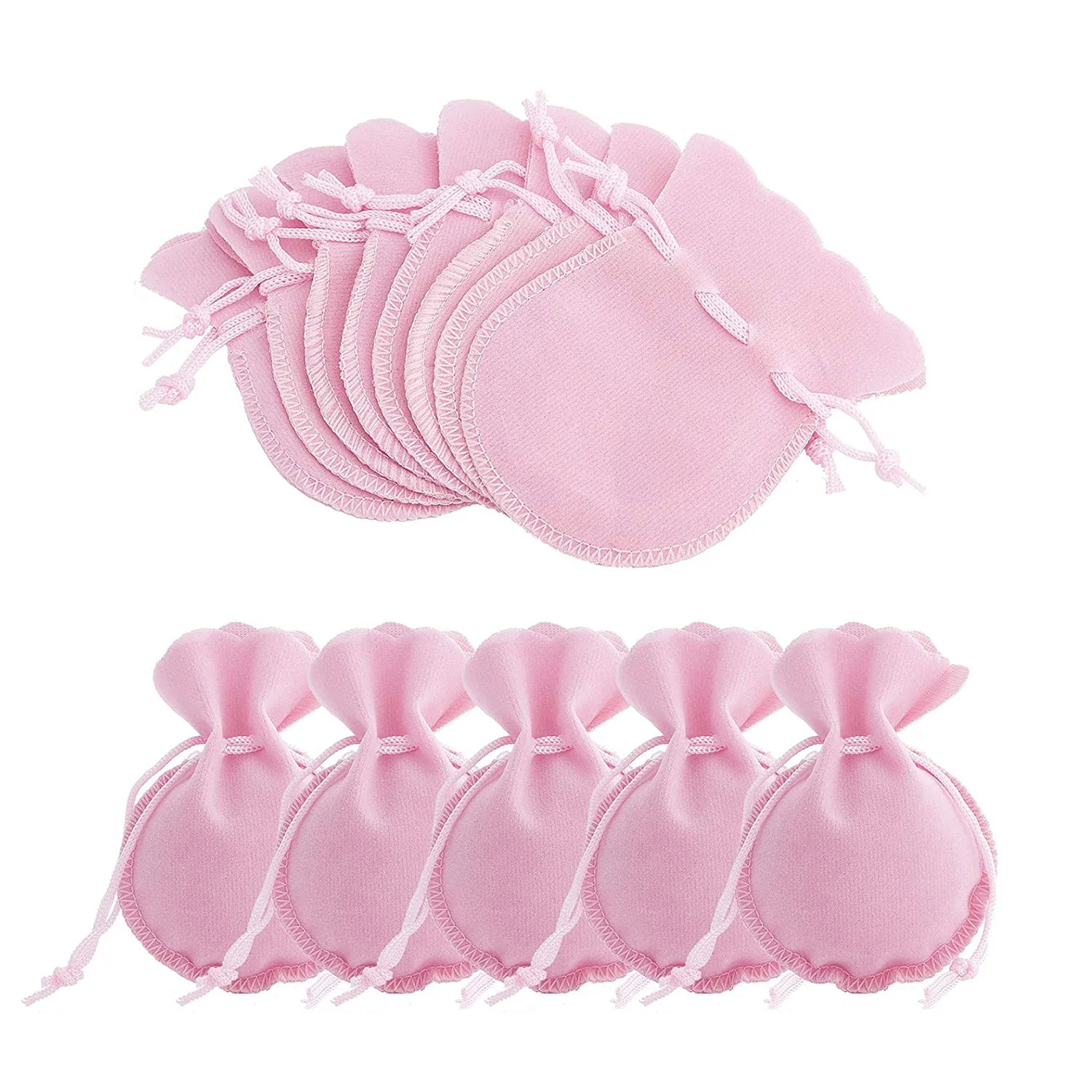 

9*7cm pink velvet fabric jewelry drawstring packing bag for treasure storage