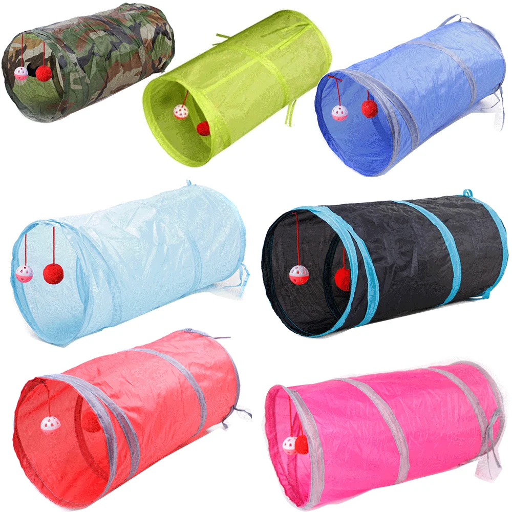 

Wholesale Pet Products Cat Toy Foldable Cat Tunnel with Sound Paper Multi-color and camouflage pattern