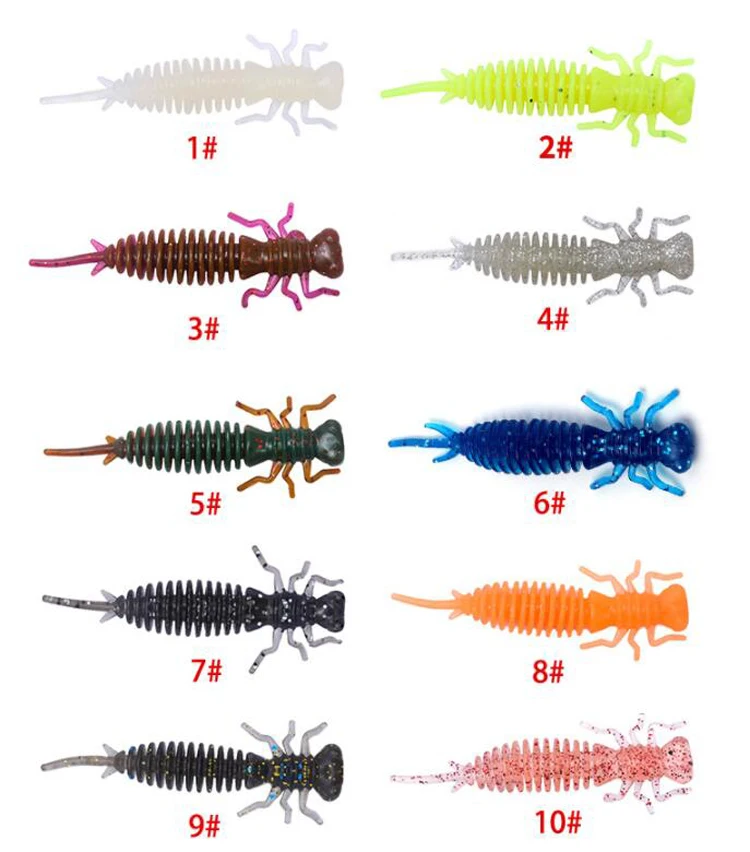 1.2g 3g 6g Shrimp Larva Dragonfly Bionic Soft Lure Nymph Fly Damselfly ...