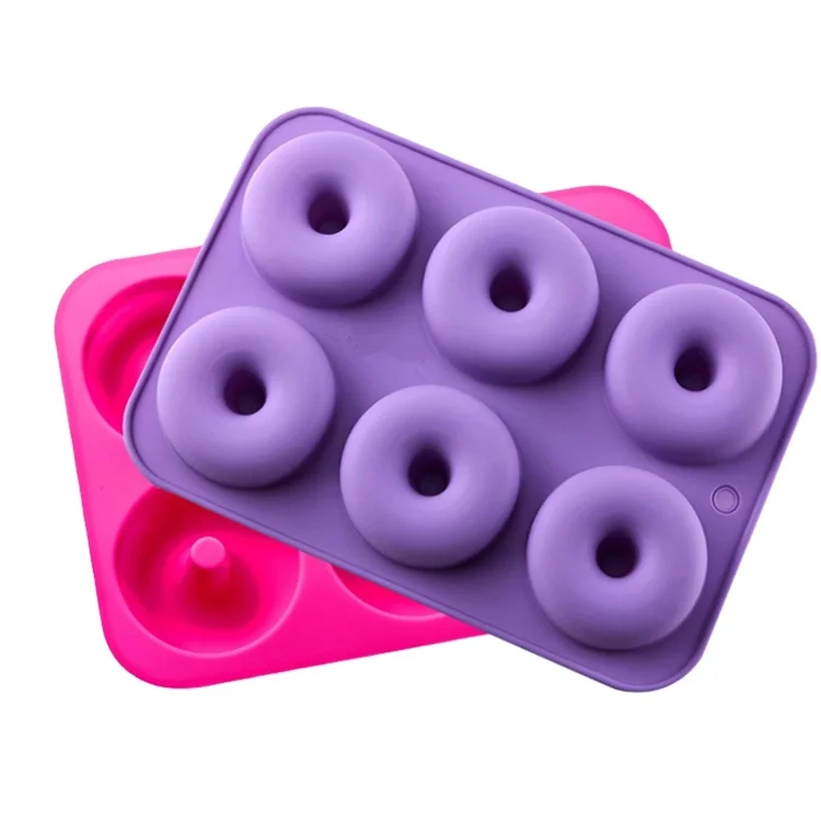 

Bakeware 6 Holes Fondant Cake Mould Doughnuts Baking Pan Diy Mini Donut Mold Tray, Yellow, orange, blue etc.