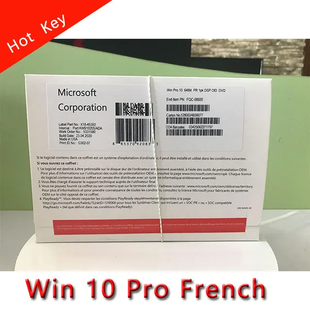 

Windows 10 professional Win 10 pro French Language OEM dvd full package stable supply DHL free shipping