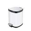 White 6L 12L 20L 30L pedal kitchen trash can metal stainless steel bathroom trash can hotel recycle trash can