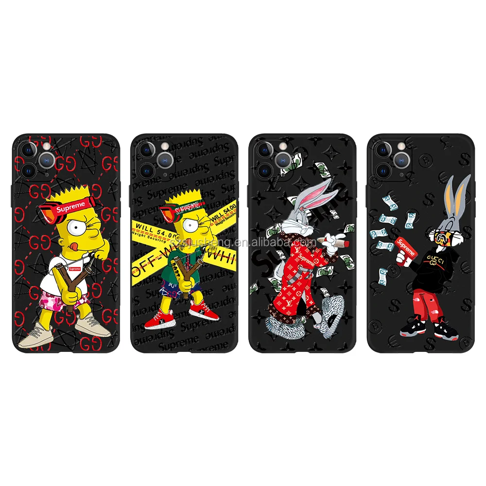 

Cartoon bugs bunny TPU relief soft case for iPhone11Pro/xsmax phone case for iPhone xr Support for custom, 4 colors