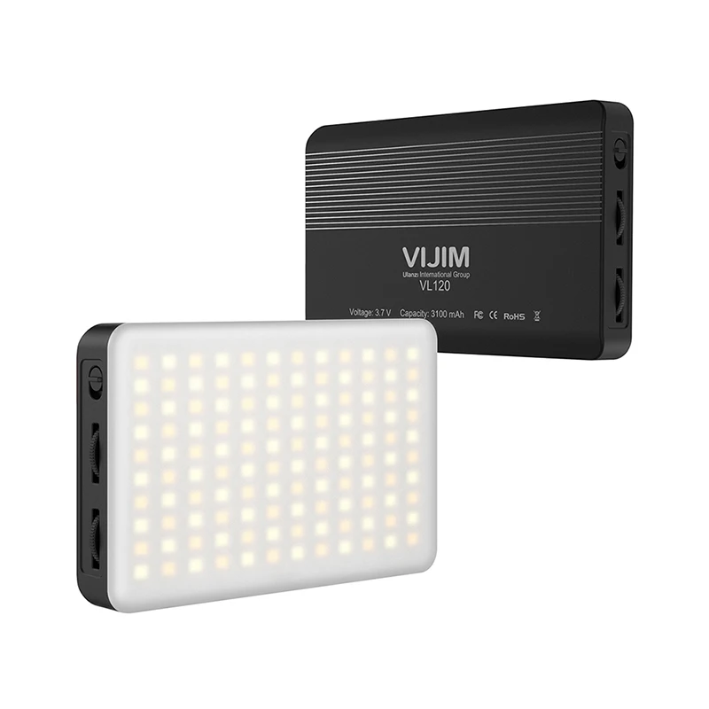 

VIJIM VL120 LED Video Light with Softbox and RGB Color Filters Mini Rechargeable 3100mAh Bi-Color LED Camera Light Dimmable 3200