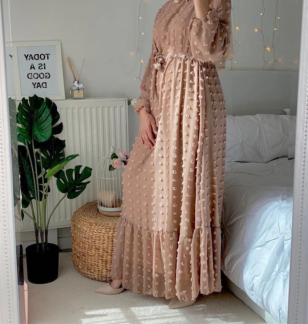 

Modern Arabic Dresses Long Sleeves FREE SHIPPING Scarf Wholesale Light Color Hijab Muslim Women Abaya, Black.beige