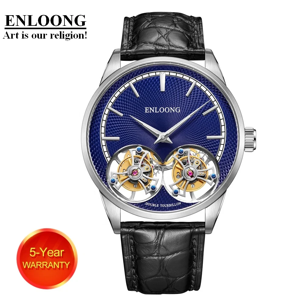 

2020 ENLOONG Real Luxury Double Tourbillon Watches Men Sapphire OEM Mechanical 904L Steel Watch Man Tourbillon Watch