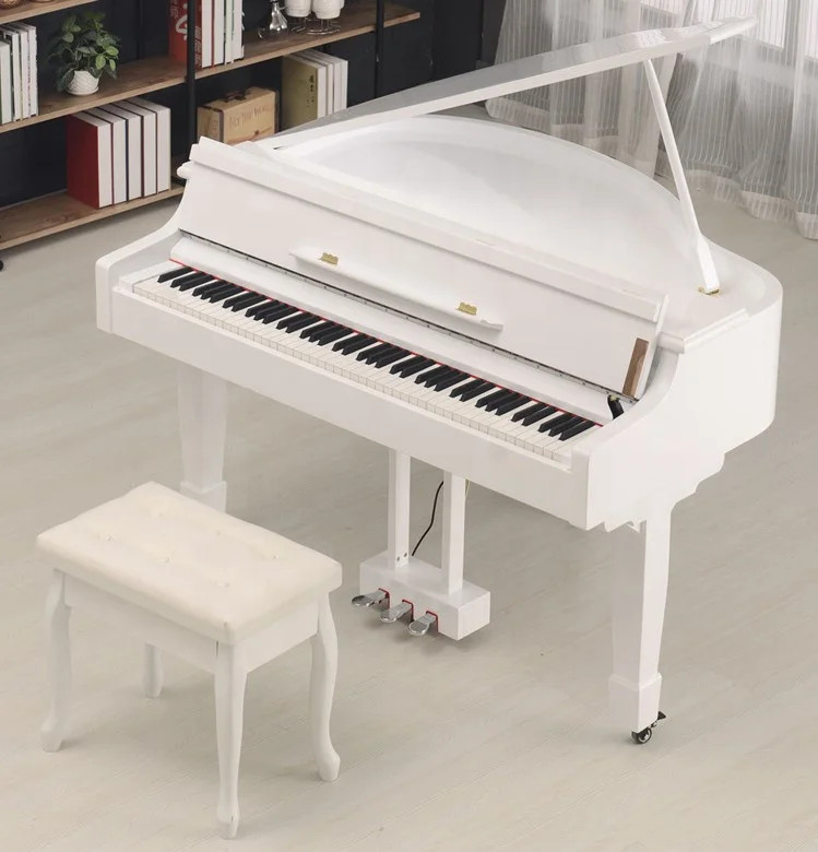 

white baby Grand Piano Digital, Black, white, red, pink