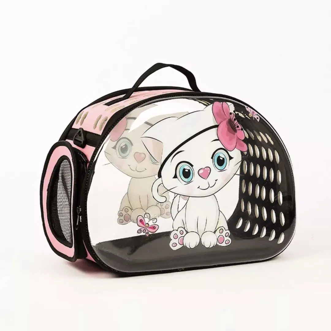

New Fashion Product Cartoon Pet Bag Pet outwear Cat Cage Dog Breathable Bag Foldable Cat Bag Transparent and Comfortable