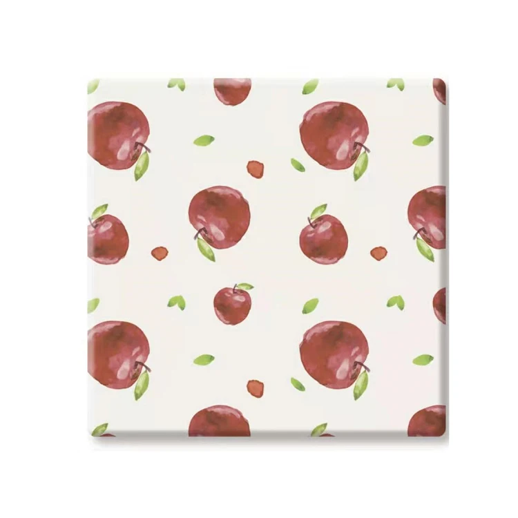 

Absorbent Fruit Series Theme Green 4 Redondo DIY Coaster Ladrilhos de ceramica, Cmyk