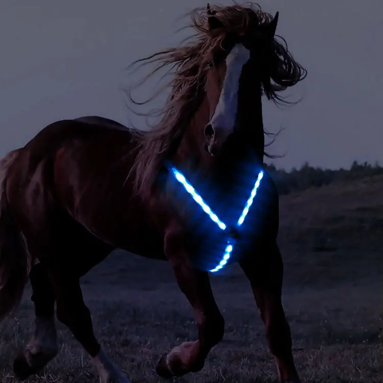 

Stock Horse Led Light Flashing Driving Harness Breast Collar.Led Reflectrive Horse Chest Strap