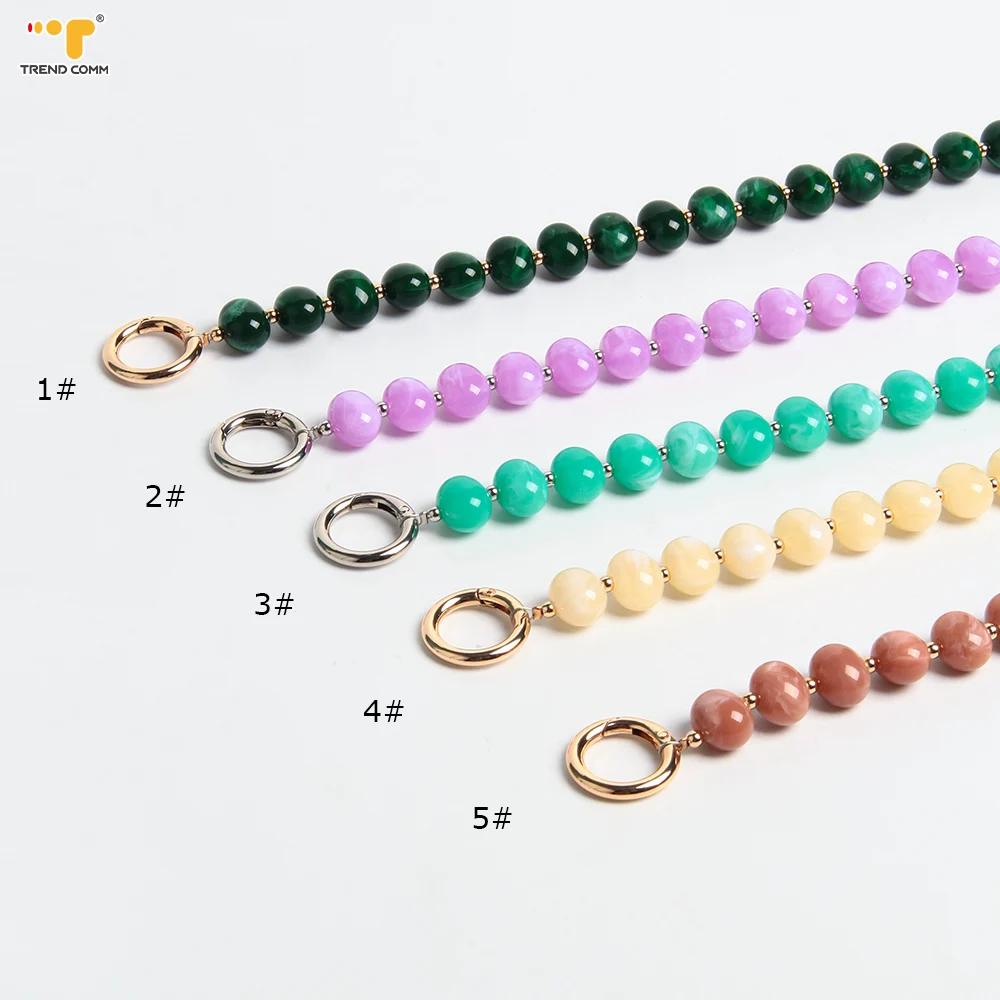 

Elegant Stone Wristlet Keychain Multicolor Pearl Chain Bracelet Necklace String Mobile Phone Straps Lanyard