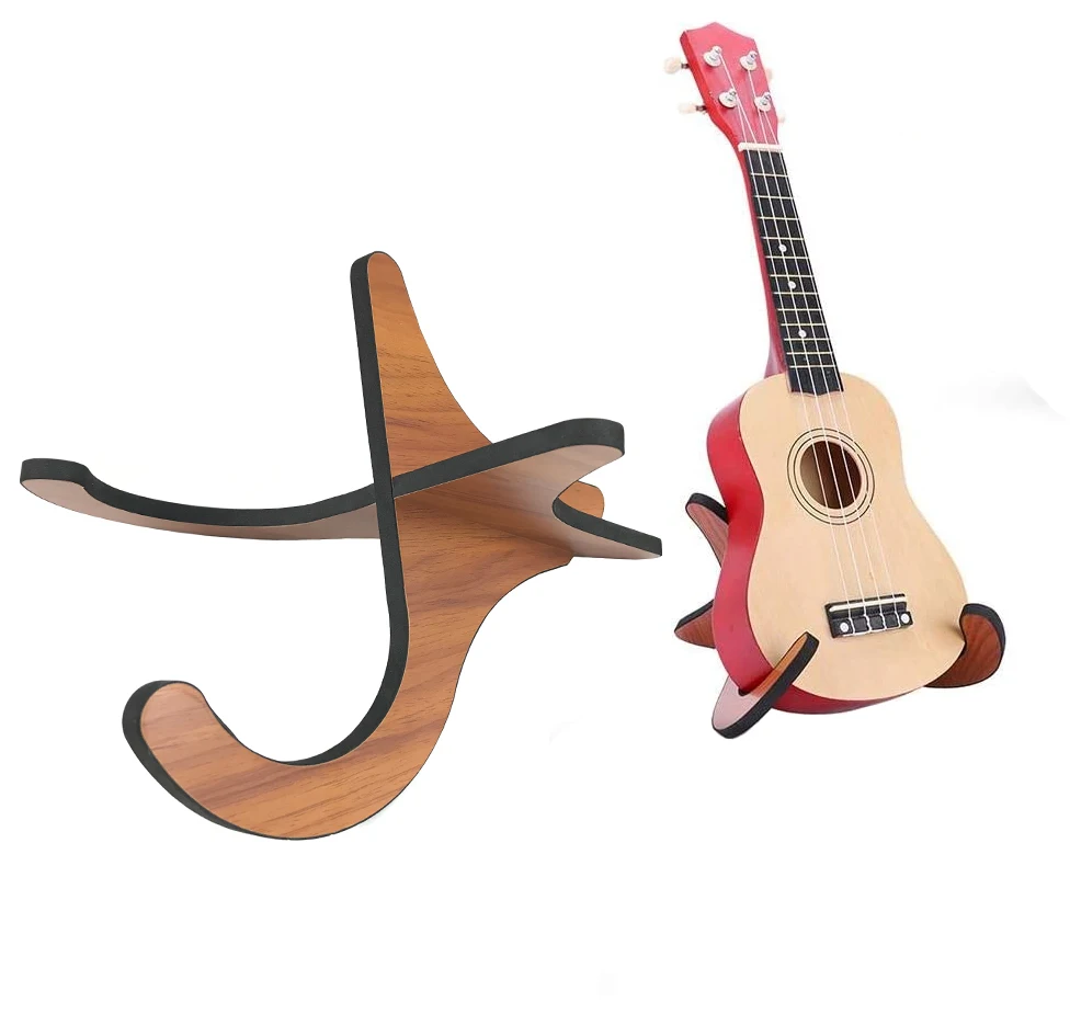 Wooden Ukulele Stand Violin Mandolin Folding Portable Stand 