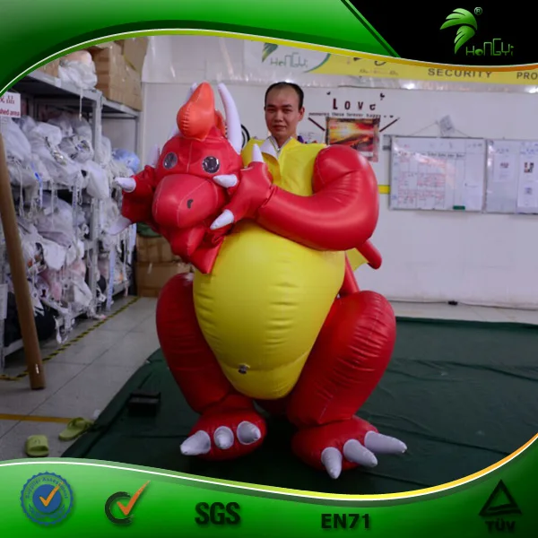 Pvc Inflatable Cartoon Dragon Suit Double Layer Costume Inflatable Red Dragon Clothes Buy 5864