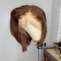 

Honey Brown Pixie Short Bob Fake Scalp Mink Brazilian Virgin Cuticle Aligned Hair Lace Frontal Wigs