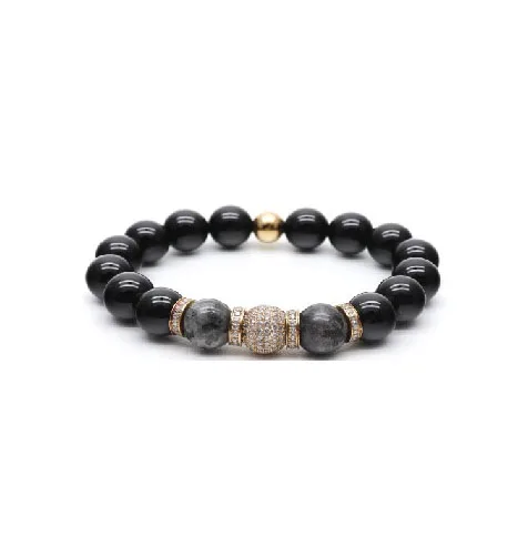 

New Arrival Products Handmade Agate Natural Stone with Zircon Beads Bracelet Jewelry Unisex Design Men Jewelry, Picture shows