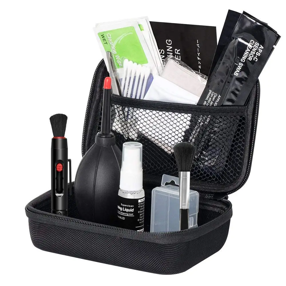 

(Canon, Nikon, Sony, etc.) with blower / cleaning pen / detergent / cleaning cloth13 in 1 Camera Cleaning Kit for SLR cameras, Black