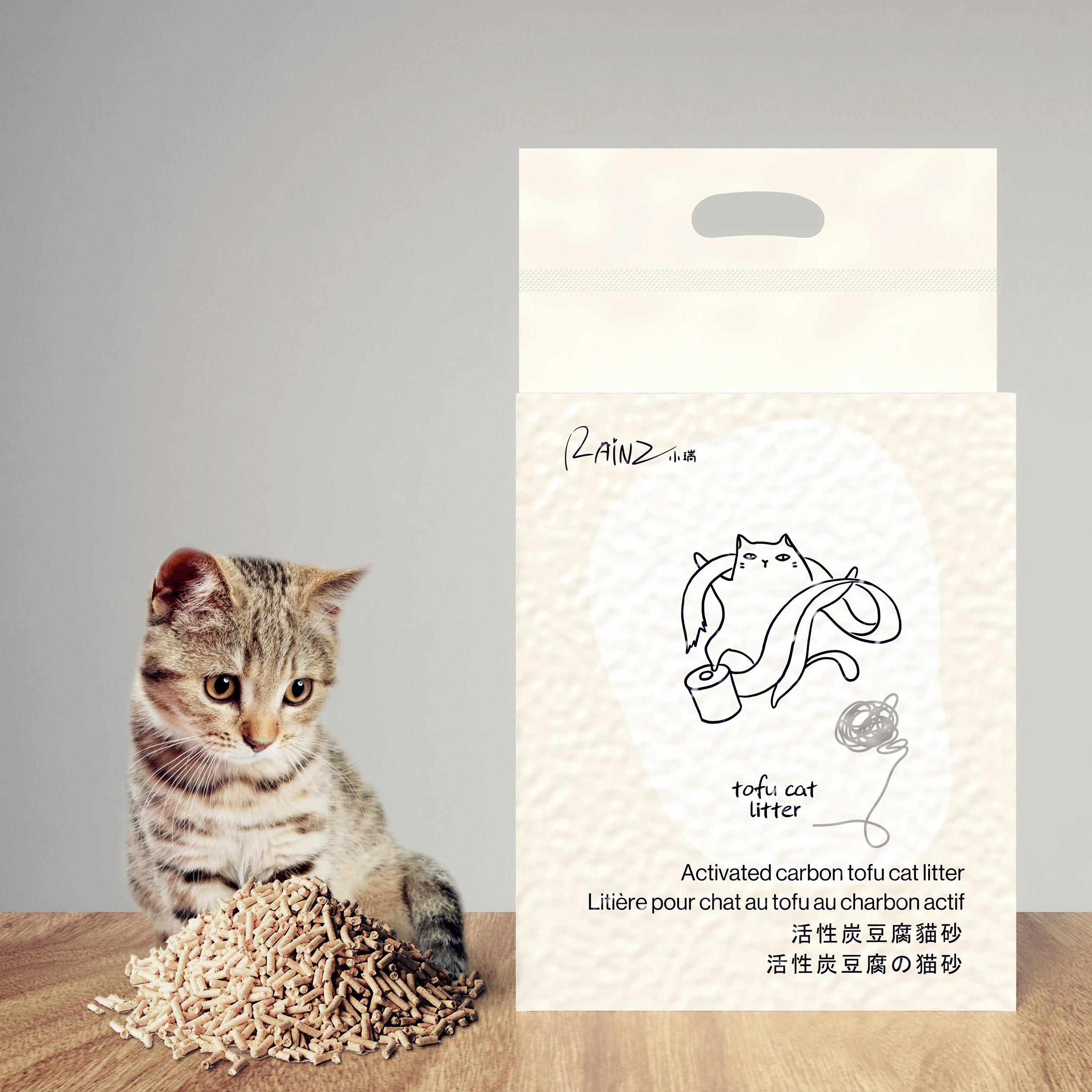 

Natural Plant Premium Clumping Cat Litter Tofu Cat Litter Feline Litter Degradable in Fast Acting Super Absorb Formula Low Dust