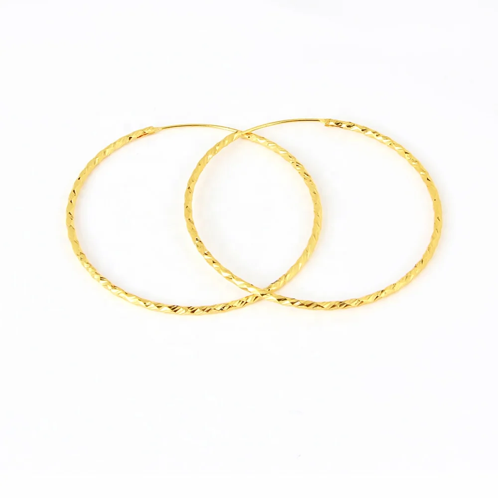 

Jinxiuxing 24k Karat Ball Screw Earring Hoops Gold Filled Solid Earring Gold Plated Fashion Women Earrings Brass CLASSIC Golden