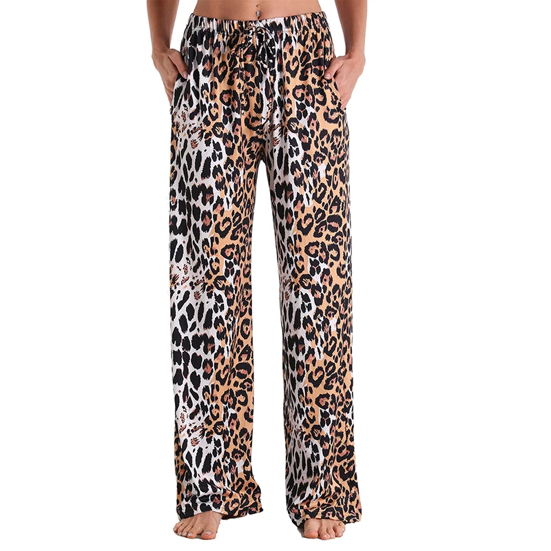 Women Lounge Pants Comfy Pajama Bottom with Pockets Stretch Plaid Sleepwear Drawstring Pj Bottoms Pants, Picture shows