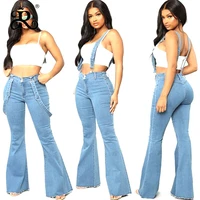 

In Stock Ladies Denim Jeans Women Jeans Flared Pants Stock Jeans