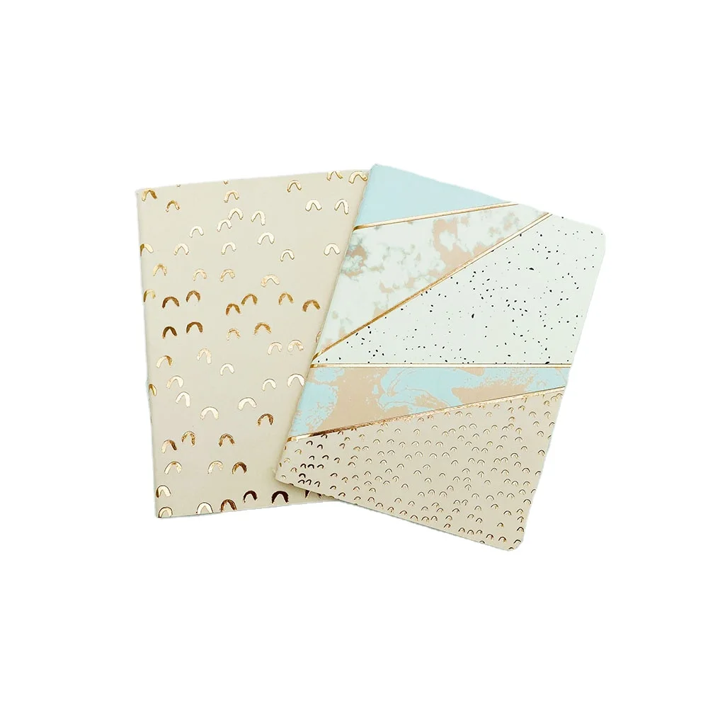 
Custom Logo Print A6 Journal Sewing Stitching Gold foil Paper Notebook 