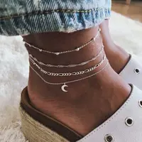 

Fashion silver moon pendant anklet for women Wholesale N98061