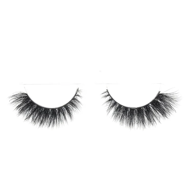 

Whole sale 3d fluffy natural short mink lashes with cute cases, Black