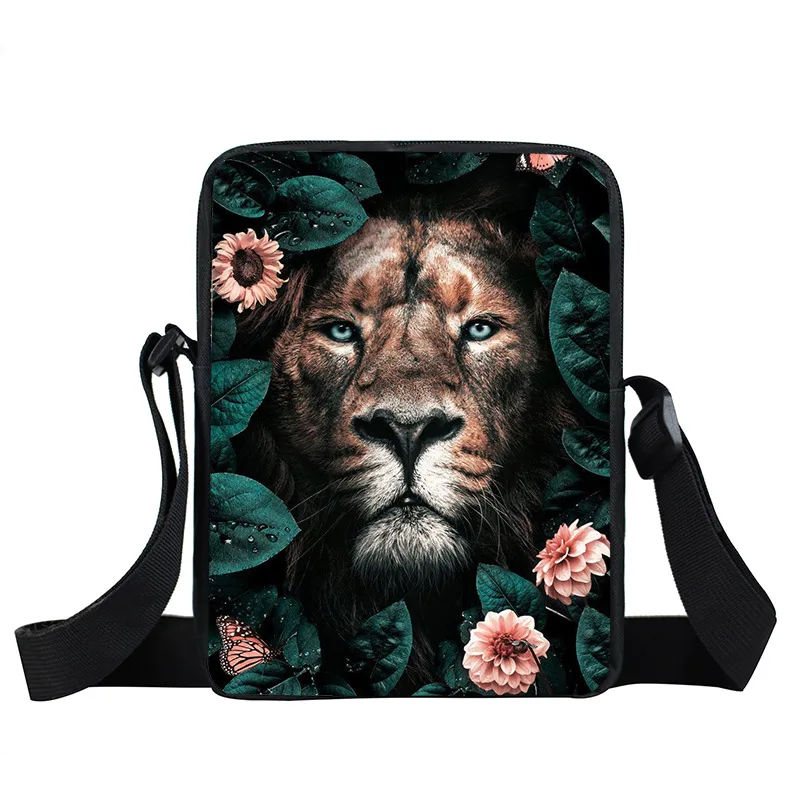 

Cute Flower Animal Horse Lion Tiger Shoulder Bag Women Handbag Girls Crossbody Bags Small Satchel Mini Messenger Bag Bookbag, Black