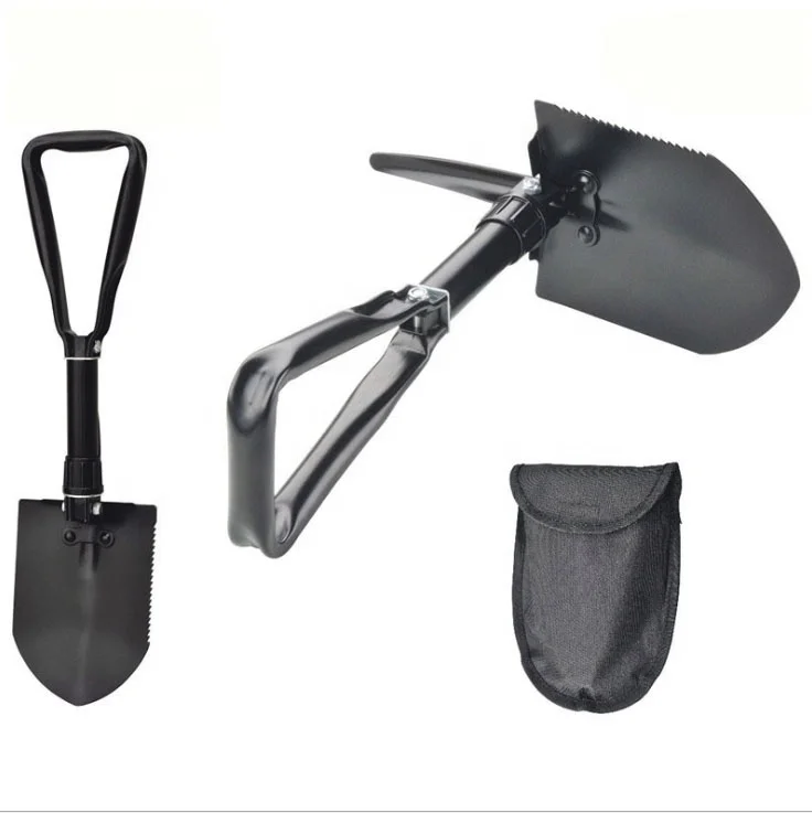 
180 Degree Folding Shovel - High Carbon Steel Entrenching Tool with Storage Pouch for Camping, Hiking, Backpacking 