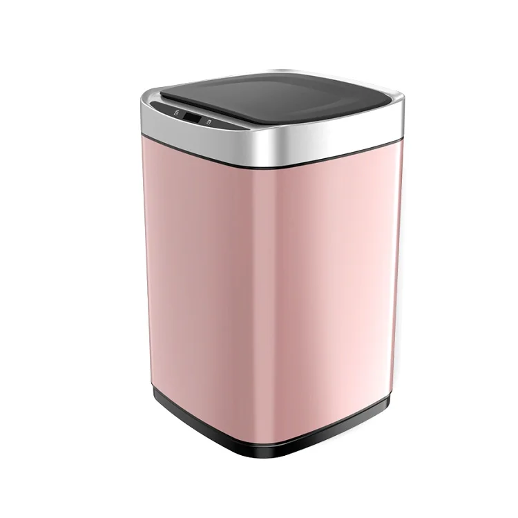 

Sensor Trash Bin Durable Wholesale Touch Free Can Stainless Steel bin White Rubbish Collector Rectangular