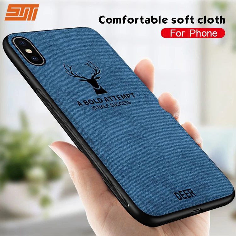 

Luxury Design TPU Cloth Fabric Deer Phone Back Cover Case for Samsung A10/A20/A30
