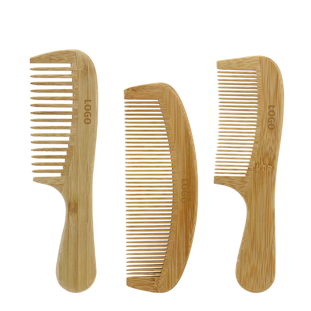 

Custom Eco Friendly Wide Tooth and Lice Fine Tooth Bamboo Wooden Hair Comb Travel Hotel Hair Comb
