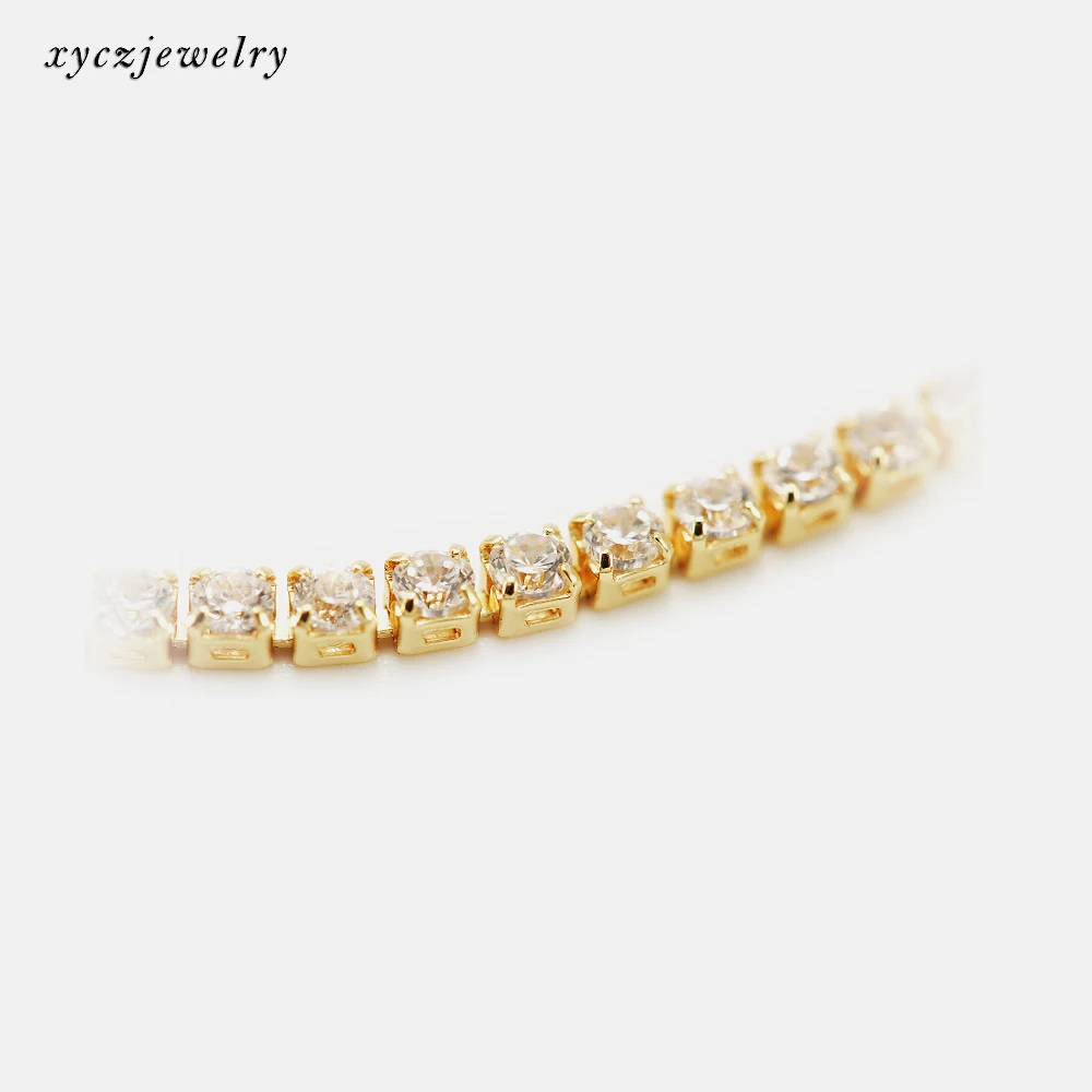 

Hot Sale Tennis CZ Chain Necklaces 18K Gold Plating CZ Cable Tennis Chain Necklace